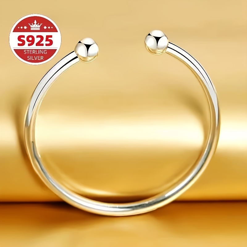 Women's S925 Sterling Silver Open-End Garlic Head Bracelet